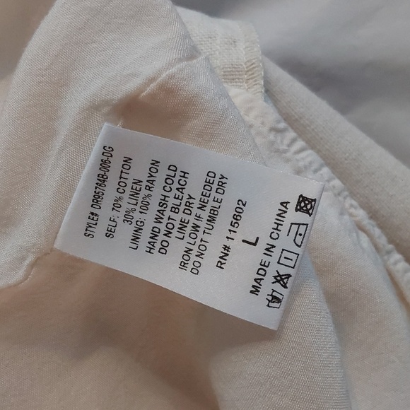 Lush - Womens Linen blend Relaxed Button Front Tunic Neutral Minimalist Sz.L - Picture 9 of 9